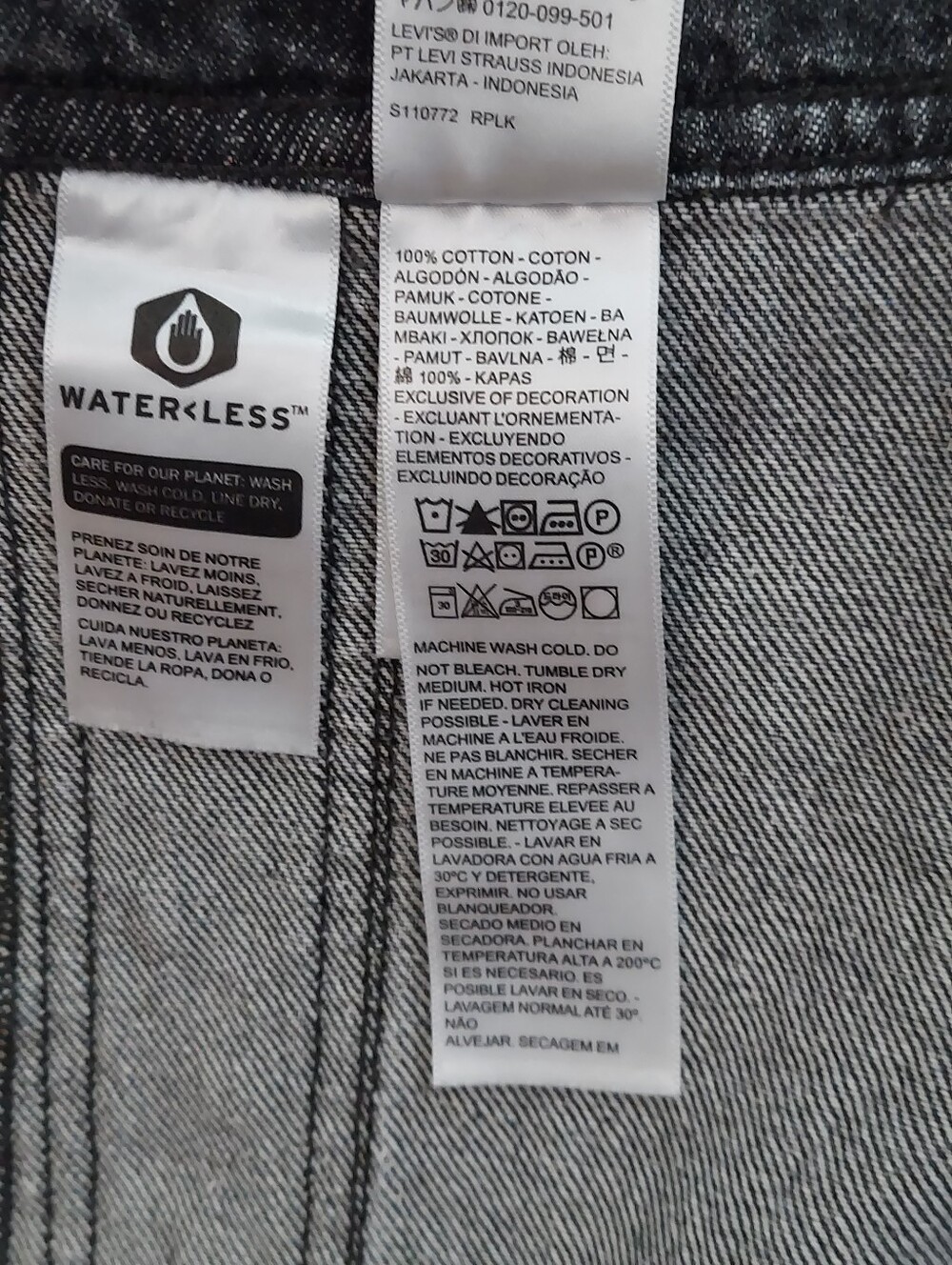Levi's Washed Black Denim Cut-off Overalls, Womens, Size Xl - Picture 8 of 8